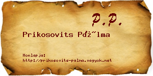 Prikosovits Pálma névjegykártya